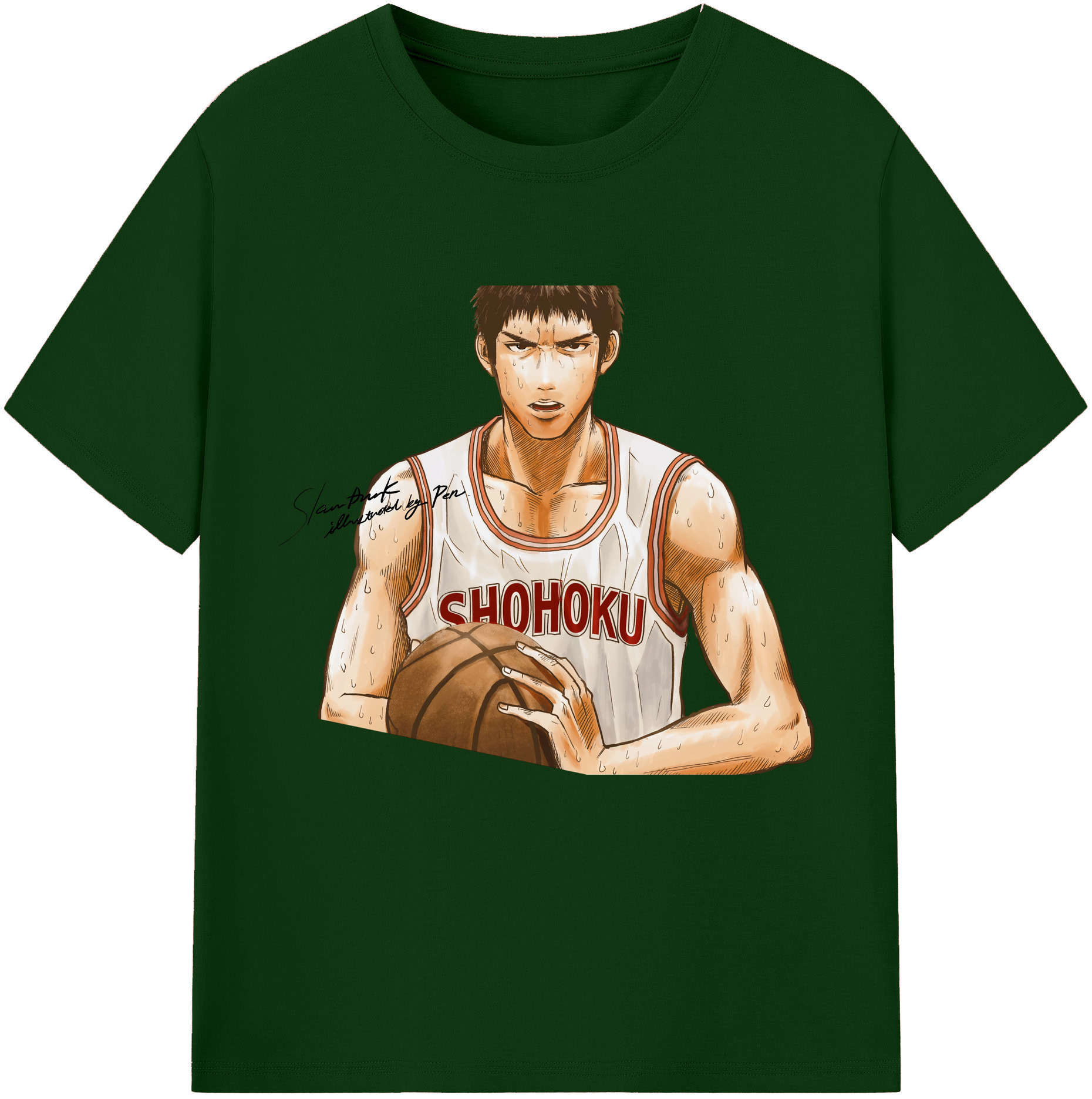 SLAM DUNK／スラムダンク 綿100％半袖Tシャツ（フロントプリント）